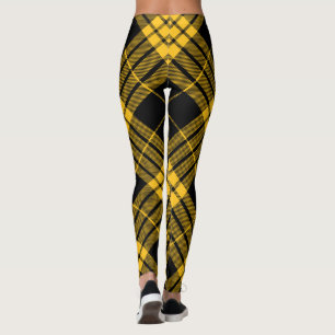Zwart geel Trendy Diagonaal Tartan Leggings