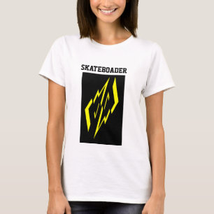Zwart Geel Wit Skateboarder T-shirt