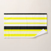 Zwart geel witte en grijze strepen bad handdoek (Handdoek)