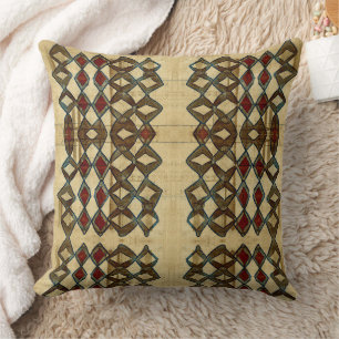 zwart geelbruin rood Tribal African Mud doek Kussen