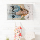 Zwart Gefeliciteerd Afstuderen Foto Afstuderen Spandoek (Insitu)