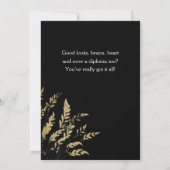 Zwart Gefeliciteerd Gouden Blad Afstuderen Foto Kaart (Achterkant)