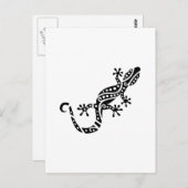 Zwart gekko-design briefkaart (Voorkant / Achterkant)