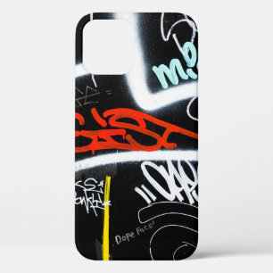 Zwart-gekleurde graffiti-kunst iPhone 12 hoesje