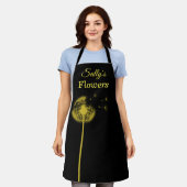Zwart-gele Dandelion Apron Schort (Gedragen)