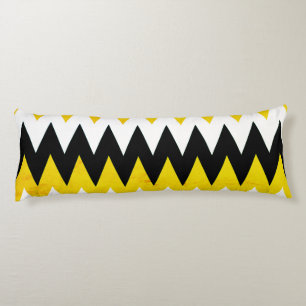 Zwart gele en witte Chevron Print Body Pillow Lichaamskussen