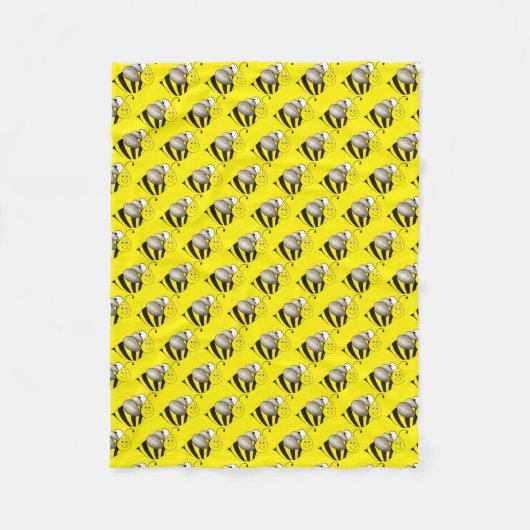 Zwart-gele honing van bijen snijdt de duim in fleece deken (Voorkant)