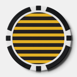 Zwart Gele Horizontale Lijnen Geometrische Bij Die Poker Chips