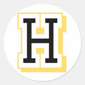Zwart-gele letter H Ronde Sticker
