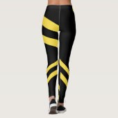 Zwart-gele strips Leggings voor uitvoer (Achterkant)