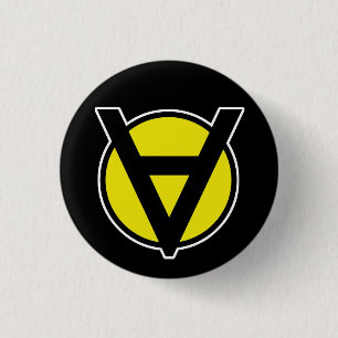 Zwart-gele vrijwilliger Pin - Voluntaryisme Ronde Button 3,2 Cm