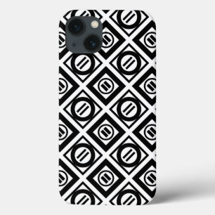 Zwart, gelijkwaardig gebarentaal Geometrisch patro iPhone 13 Hoesje