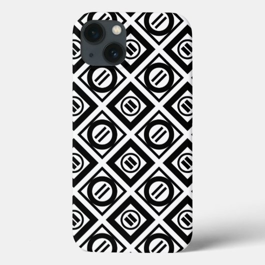 Zwart, gelijkwaardig gebarentaal Geometrisch patro Case-Mate iPhone Case (Achterkant)