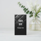 Zwart gelooid leder visitekaartje (Staand voorkant)