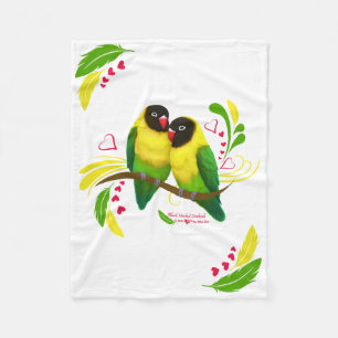 Zwart gemaskerde vedervogels fleece deken