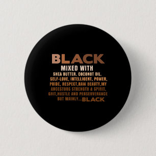 Zwart gemengd met Shea Butter Zwarte Geschiedenis Ronde Button 5,7 Cm