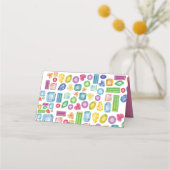 ZWART Gemstone Party Seating Escort Place Card (Achterkant)