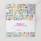 ZWART Gemstone Party Seating Escort Place Card (Buitenkant ongevouwen)