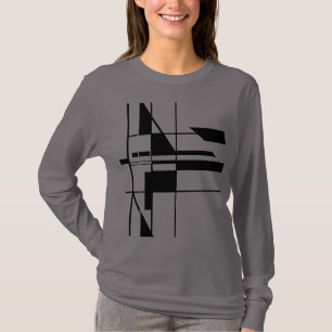 Zwart Geometrisch Gameboard MCM Look Abstracte Kun T-shirt