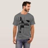 Zwart Geometrisch Gameboard MCM Look Abstracte Kun T-shirt (Voorkant volledig)