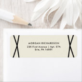 Zwart Geometrisch op Ecru Etiket (Insitu)