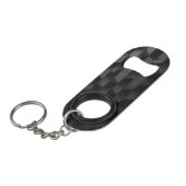 zwart geometrisch patroon mini flessenopener (Voorkant Gekanteld)