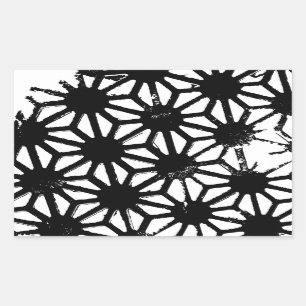Zwart geometrisch patroon rechthoekige sticker