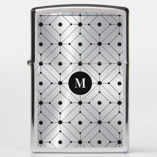 Zwart geometrisch patroon zilvervormige metalen ac