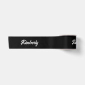 Zwart gepersonaliseerd script naam school lint (Voorkant)