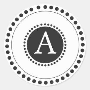 Zwart - Gepersonaliseerde envelop afdichting Ronde Sticker