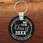 Zwart-gepersonaliseerde middelbare school klasse 2 sleutelhanger (Achterkant)
