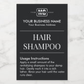 Zwart Gepersonaliseerde Monogram Haarshampoo Label Voedselcontainer Etiket (Enkel label)