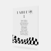 Zwart geruit patroon Wedding Zitplan Kaart Acryl Bord (Hoek)
