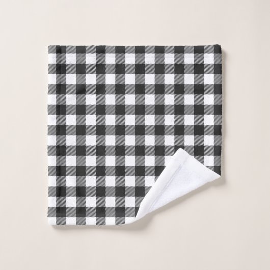 Zwart geruite Buffel Check Pattern Bad Handdoek (Wasdoekje)