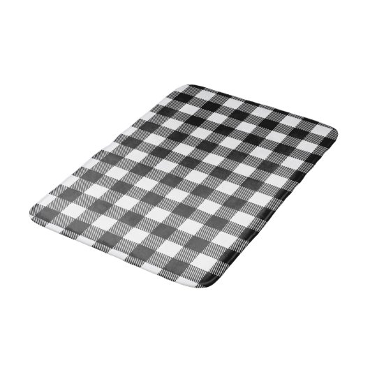 Zwart geruite Buffel Check Pattern Badmat (Gekanteld)