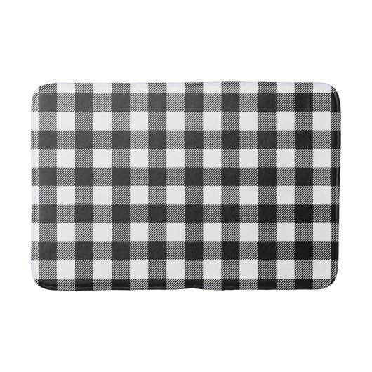 Zwart geruite Buffel Check Pattern Badmat (Voorkant)