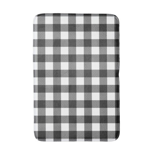 Zwart geruite Buffel Check Pattern Badmat (Voorkant Verticaal)