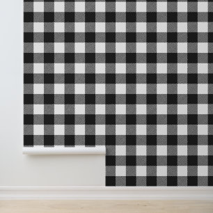 Zwart geruite Buffel Check Pattern Behang