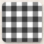 Zwart geruite Buffel Check Pattern Bier Onderzetter (Voorkant)