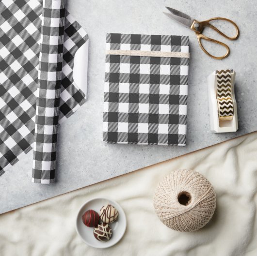 Zwart geruite Buffel Check Pattern Cadeaupapier (Crafts)