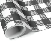 Zwart geruite Buffel Check Pattern Cadeaupapier (Rol Hoek)