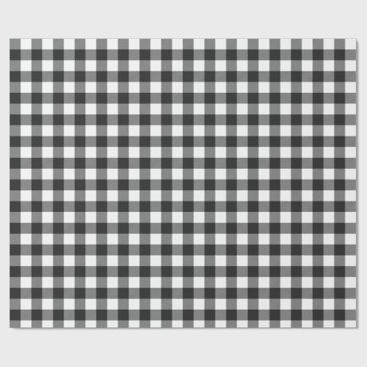 Zwart geruite Buffel Check Pattern Cadeaupapier (Vlak)