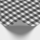 Zwart geruite Buffel Check Pattern Cadeaupapier (Hoek)