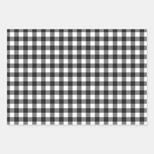 Zwart geruite Buffel Check Pattern Inpakpapier Vel (Voorkant)