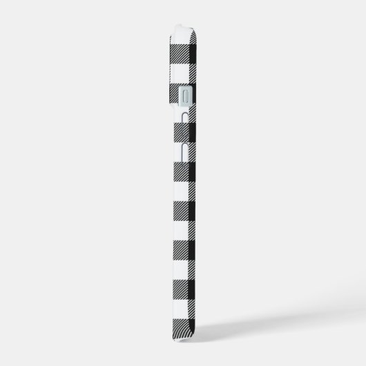 Zwart geruite Buffel Check Pattern iPhone 15 Hoesje (Linkerkant)
