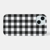 Zwart geruite Buffel Check Pattern iPhone 15 Hoesje (Achterkant horizontaal)
