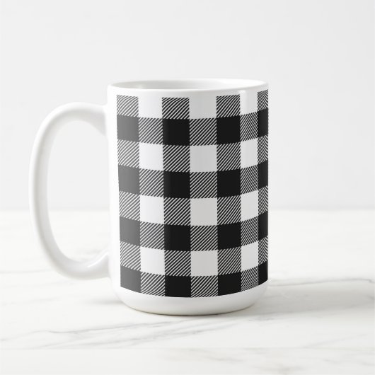 Zwart geruite Buffel Check Pattern Koffiemok (Links)