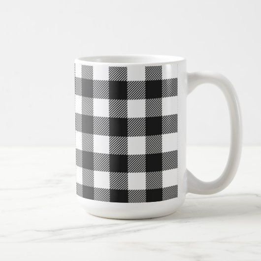 Zwart geruite Buffel Check Pattern Koffiemok (Rechts)