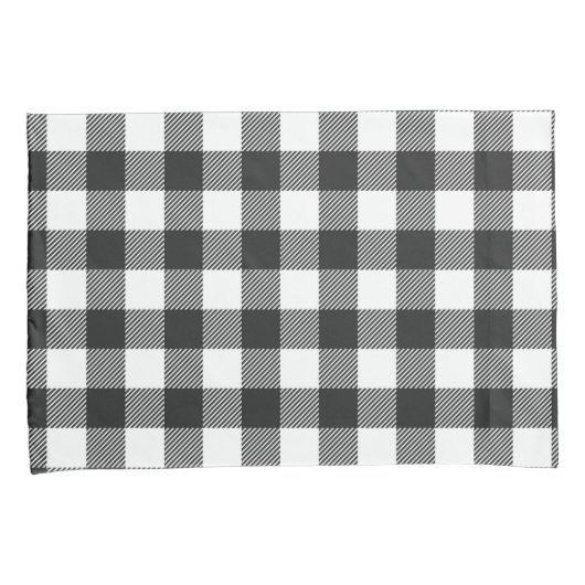 Zwart geruite Buffel Check Pattern Kussensloop (Voorkant-Rechts)