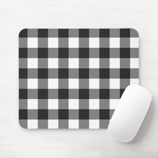 Zwart geruite Buffel Check Pattern Muismat (Met muis)